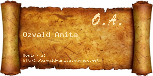 Ozvald Anita névjegykártya